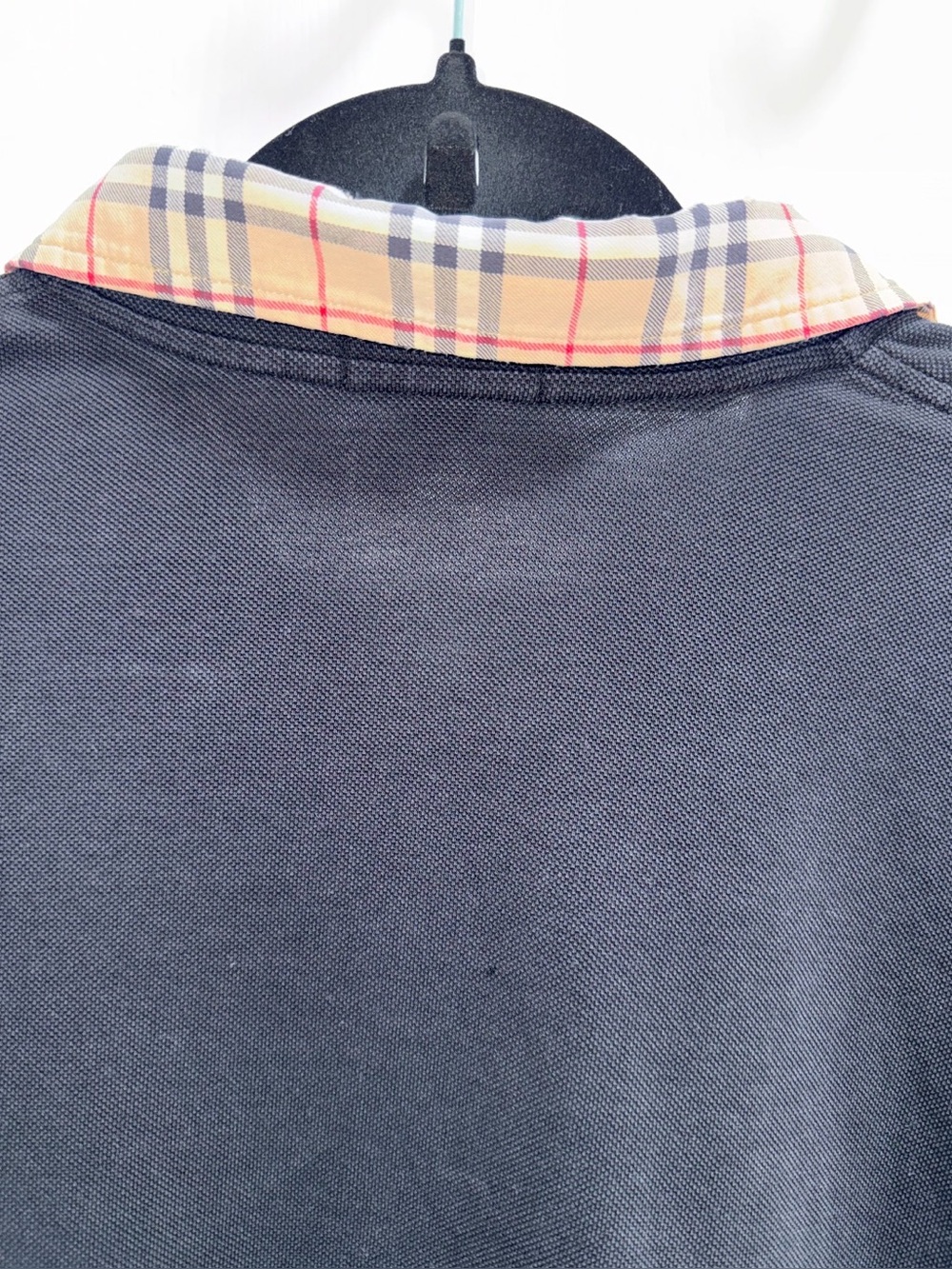 Burberry London Men’s Polo Shirt XXL Black Nova Check Collar - Picture 7 of 9